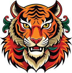 Fototapeta premium Tiger Black Vector art White Background Free Download