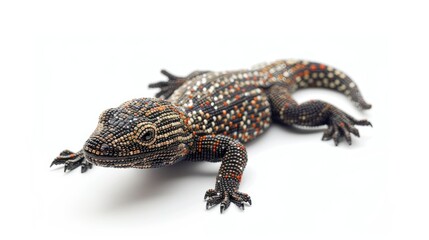 Fototapeta premium Mexican Beaded Lizard on white background