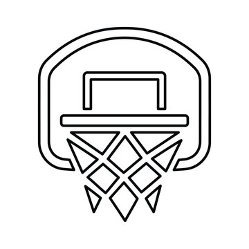 recommend clip art: Basketball, basket, hoop outline icon. Line art vector.
