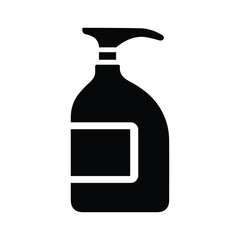 Bottle, clean, disinfectant icon.Black vector graphics.