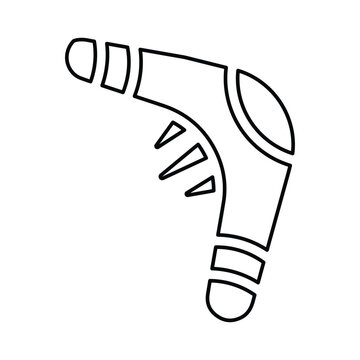 recommend clip art: Boomerang, weapon, toy outline icon. Line art vector.