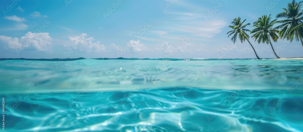 Poster background of a tropical sea with room for a copy space image