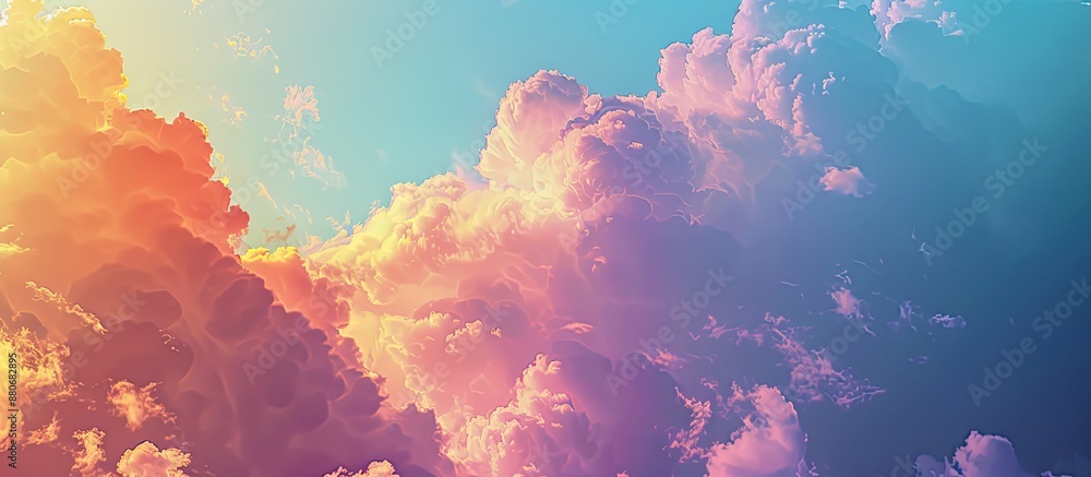 Poster clouds casting various colored shadows with a blank area for inspirational or themed text in the ima