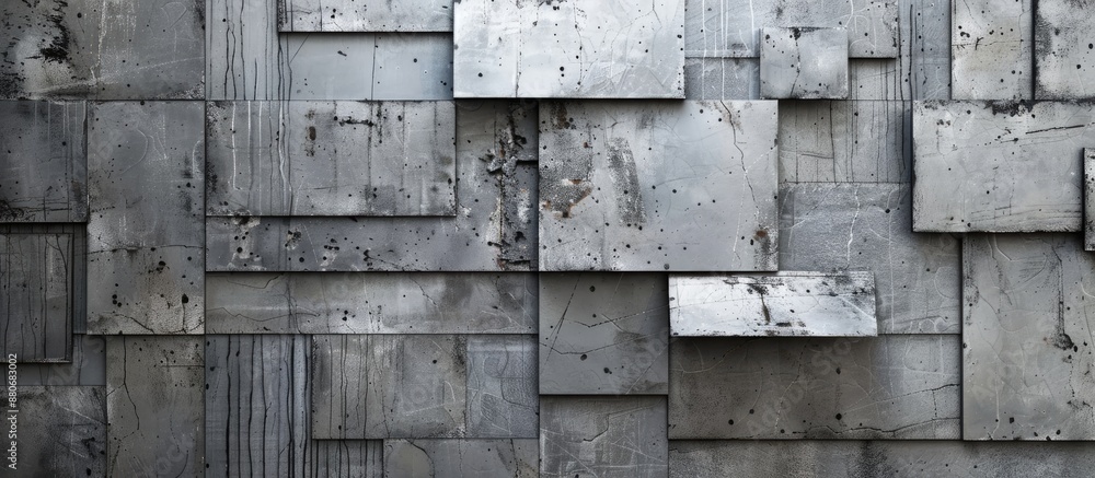 Poster background featuring abstract industrial elements like metal and cement with space for adding images