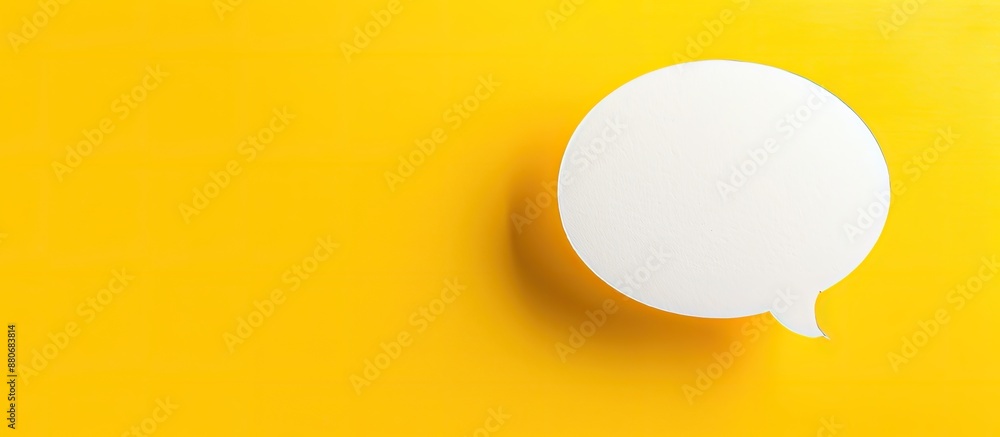 Poster Speech bubble with copy space image on bright yellow backdrop