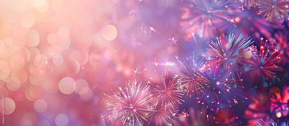 Poster celebrate new year with fireworks against a blank backdrop for a festive and abstract copy space ima