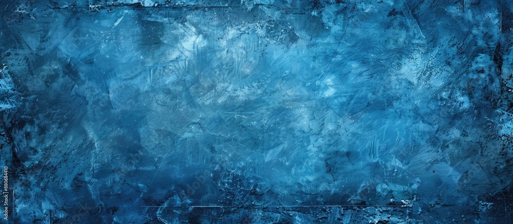 Aufkleber Abstract blue grunge texture background with a frame featuring a faded central area for inserting your copy space image