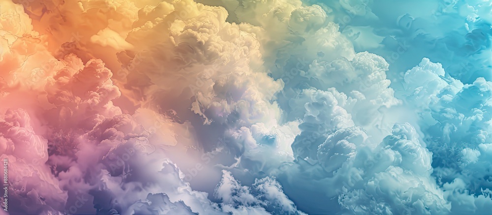 Poster clouds casting various colored shadows with a blank area for inspirational or themed text in the ima