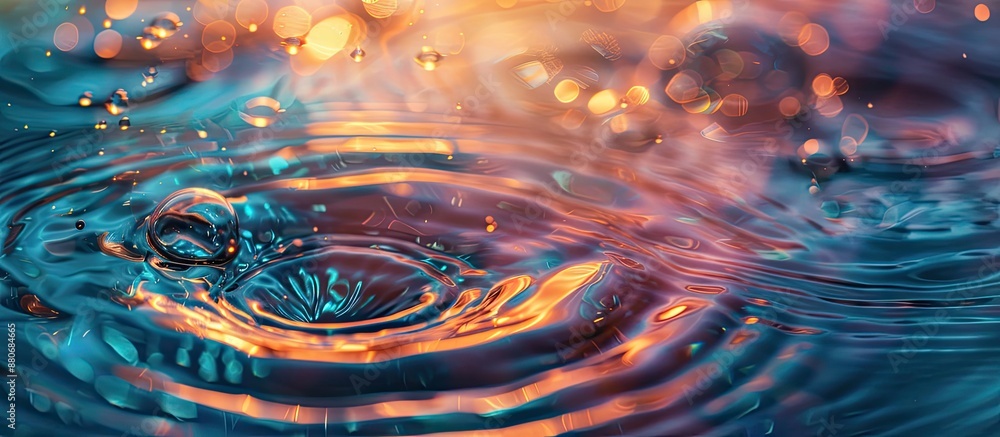 Aufkleber Reflection of light on water with motion creating a captivating copy space image