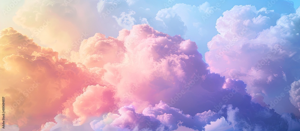 Poster Clouds casting various colored shadows with a blank area for inspirational or themed text in the image. copy space available