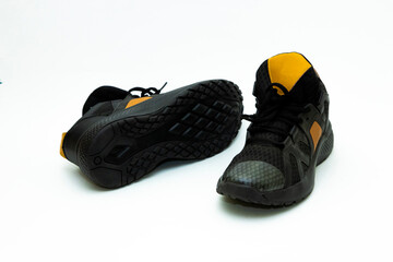 Top view, Pair of shoes, isolated on white background.
