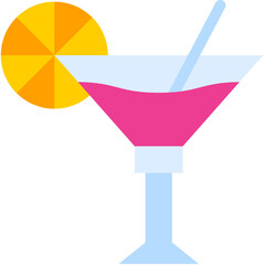 Vector Icon Cocktail, Food And Restaurant, Beverage, Straw