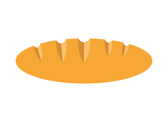 Loaf of bread isolated on white background Flat Vector illustration. French baguette icon. Concept of Bakery or Bread Prices. Healthy bread isolated on white background, traditional food sign symbol.