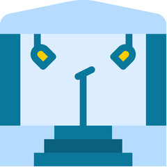 Vector Icon Stage, Concert, Entertainment, Disco, Night Party, Lights