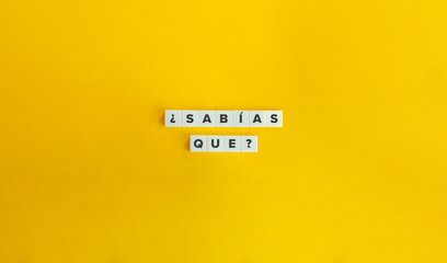 &iquest;Sab&iacute;as que?