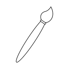 Paint brush line black icon. Contour symbol of brush pen. Editable stroke