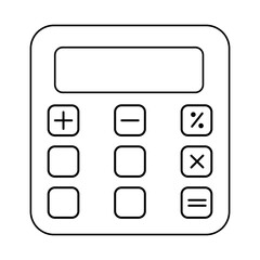 Calculator icon. Accounting calculator icon. Outline minimalist style. Calculate tool