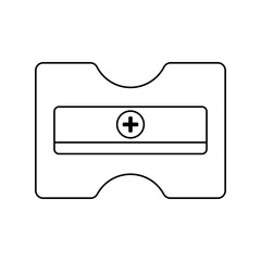 Pencil sharpener linear icon. Contour symbol of pencil sharpener. Editable stroke