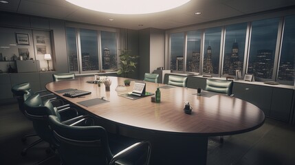 Office meeting room. Conference room interior.