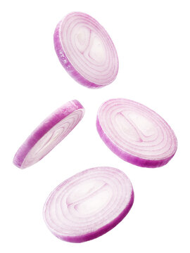Onion slices isolated
