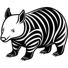 minimalist wombat with smooth lines 2 Vector Design and illustration