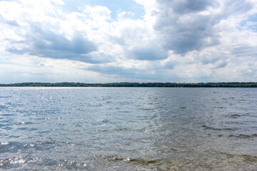 A beautiful summer's day at Lake Cospuden in Leipzig, Germany