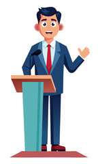 Overcoming Podium Phobia: Nervous Businessman Faces Fear of Public Speaking