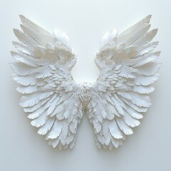 Angel wings on a white background Created with Generative AI technology