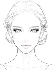 Drawing of a girl in black pencil.