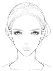 Drawing of a girl in black pencil.