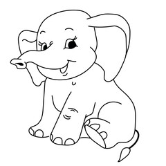 
Baby elephant coloring book for children