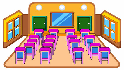 Stunning classroom Vector art illustration 