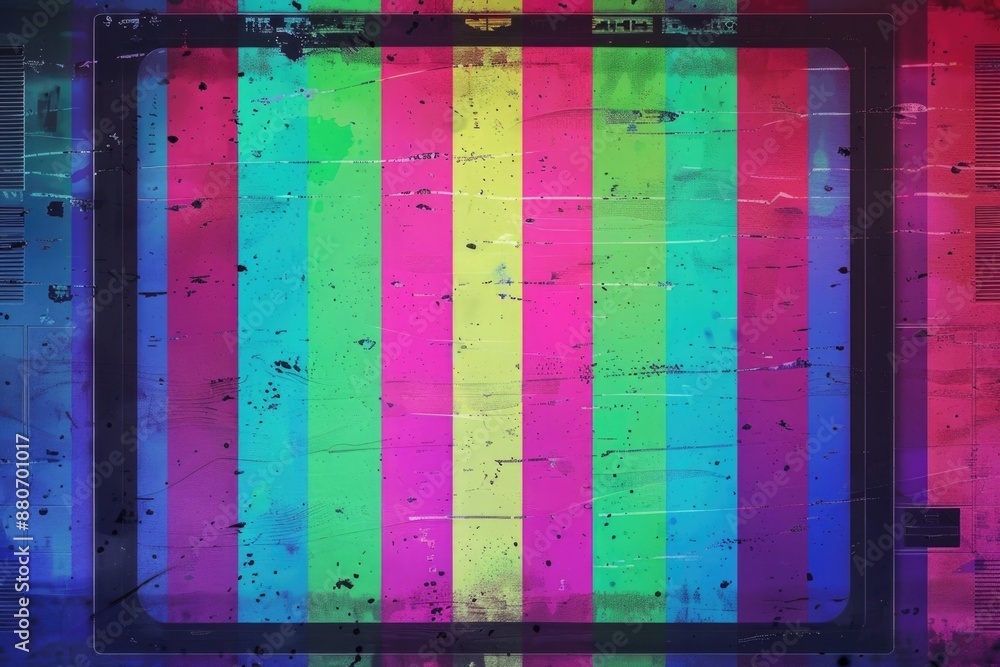 Poster colorful tv screen display with abstract design
