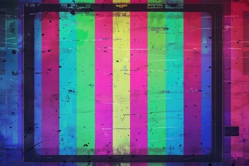 Colorful TV screen display with abstract design