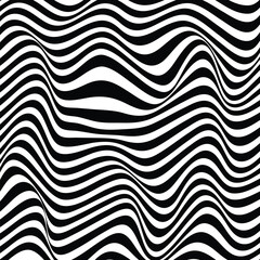 black and white wave design. optical effect mobius wave stripe movement. optical illusion effect