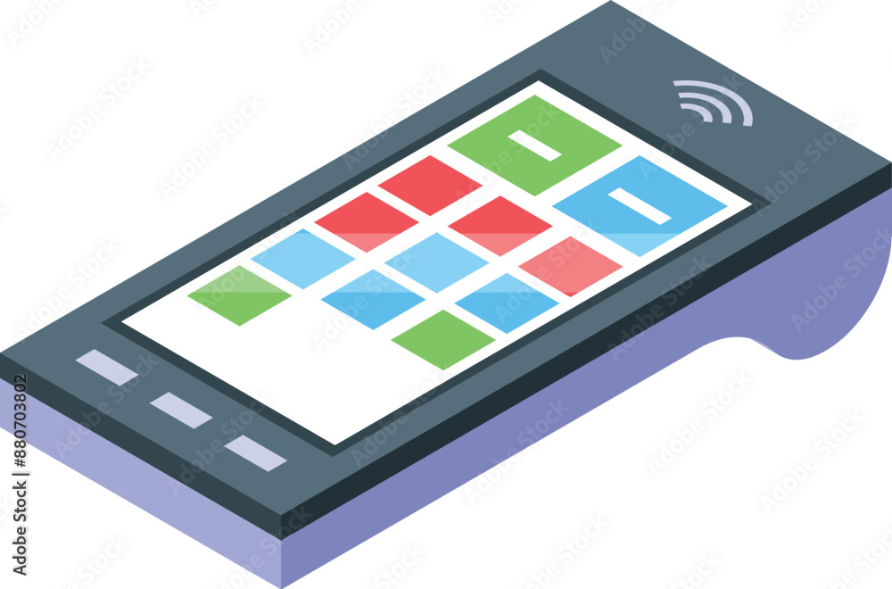Poster electronic payment terminal accepting a contactless payment using nfc technology