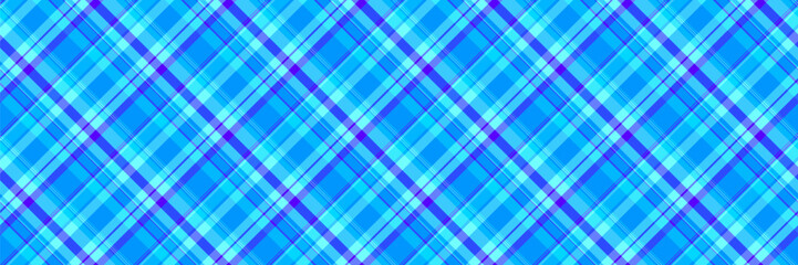 Guy check texture seamless, chequered textile plaid background. Party pattern tartan fabric vector in bright and cyan colors.