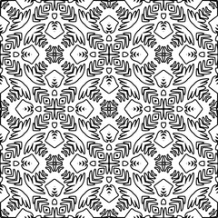 Repeat patterns.Abstract shapes from lines. Vector graphics for design, prints, decoration, cover, textile, digital wallpaper, web background, wrapping paper, clothing, fabric, packaging, cards.