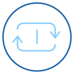 Vector Icon repeat once, arrow, sign, side