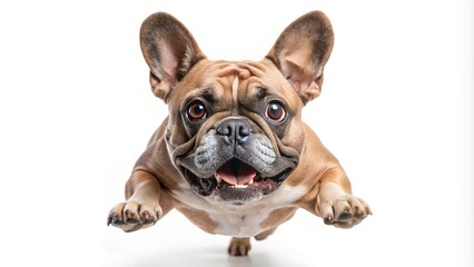 Obraz premium Adorable French Bulldog Leaping with Excitement