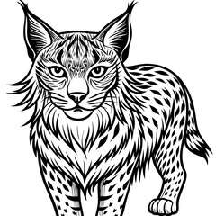 clean stylized lynx with tufted ears Vector Design and illustration
