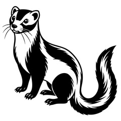 elegant ferret with a slender body Vector Design and illustration