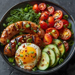 Mouth-Watering Keto Sausage Bowl with Fresh Veggies
