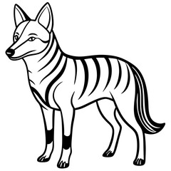 simple line art of a dingo 2 Vector Design and illustration