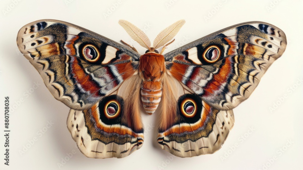 Aufkleber Close-up of a moth with a distinctive long tail on a clean white background