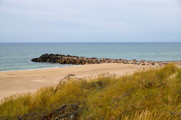Stone pier in the North Sea in Denmark
