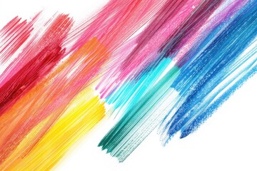 A vibrant and colorful brush stroke on a clean white background