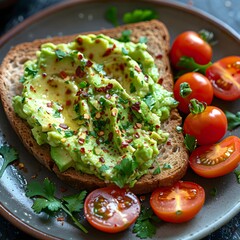 Avocado and Tomato Toast with Fresh Herbs