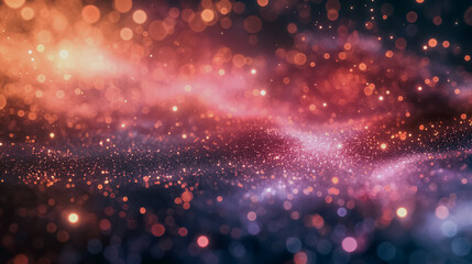 Fototapeta premium A colorful background with many small dots. The background is a mix of red and blue. The dots are scattered all over the background, creating a sense of movement and energy