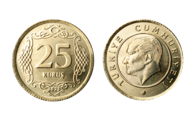 25 Turkish kurus coin